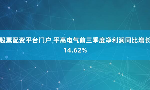 股票配资平台门户 平高电气前三季度净利润同比增长14.62%